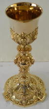 Antique solid silver gilt French Baroque Chalice